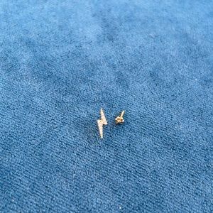 Maria Tash Diamond Lightning Bolt Threaded Stud Earring